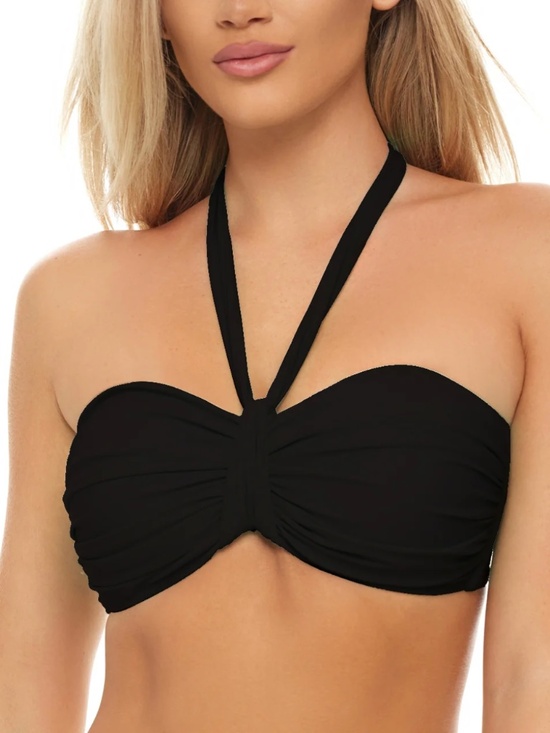 H2OH Colours Other - H2OH Colours Ultimate Underwire Bandeau Bikini Top – Black – D Cup